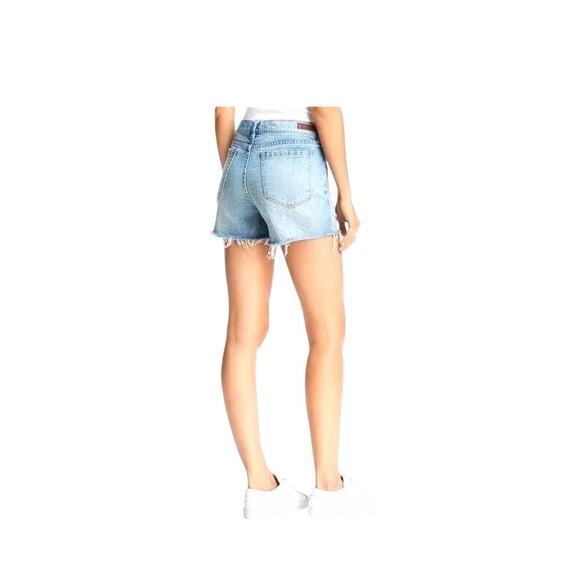 NEW BLANK NYC The Fulton Roll Up Short Fray Hem Denim Light Wash Shorts Size 27 - Picture 1 of 8